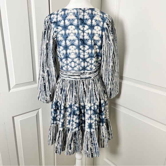 Anthropologie “Behati” Mini Dress Boho Shibori Tie-Dye Metallic Embroidery Small - Picture 6 of 16